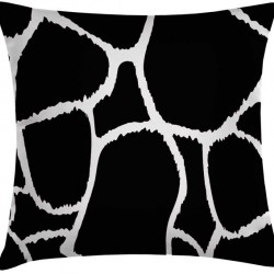 SKIN Doku Desenli Siyah Beyaz 45x45 cm Kırlent Kılıfı