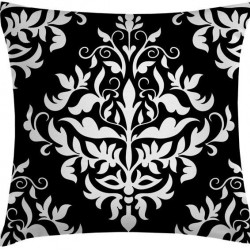 LORE BUG Bilge Böcek Desenli Siyah Beyaz 45x45 cm Kırlent Kılıfı