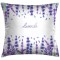 LAVADER Lavender Yazılı Lavanta Desenli Lila-Beyaz 45x45 cm Kırlent Kılıfı