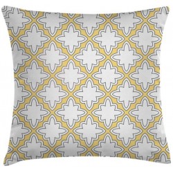POLAR STAR Kutup Yıldızı Desenli Sarı-Beyaz 45x45 cm Kırlent Kılıfı