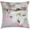 WHITE AGING Eskitme Çiçek Desenli Pembe-Beyaz 45x45 cm Kırlent Kılıfı