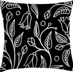 SKETCH BUNCH Demet Eskiz Desenli Siyah Beyaz 45x45 cm Kırlent Kılıfı