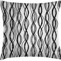 HAIR Saç Desenli Siyah-Beyaz 45x45 cm Kırlent Kılıfı 