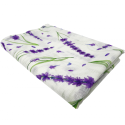 LAVANDER Yeşil Yapraklı Lavanta Desenli Lila 160x220 cm Masa Örtüsü LAVANDER Yeşil Yapraklı Lavanta Desenli Lila 160x220 cm Masa Örtüsü
