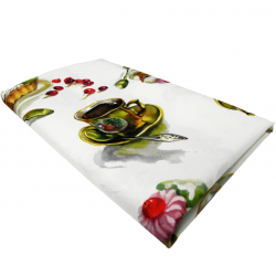 CAKE Fincan Cupcake Desenli 150x150 cm Masa Örtüsü CAKE Fincan Cupcake Desenli 150x150 cm Masa Örtüsü