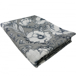 MIST Büyük Menekşe Desenli Gri-Beyaz 160x220 cm Masa Örtüsü MIST Büyük Menekşe Desenli Gri-Beyaz 160x220 cm Masa Örtüsü