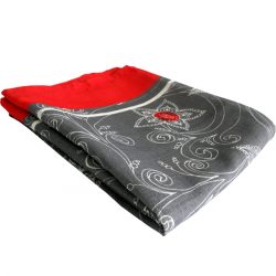 SCARLET Büyük Çiçek Desenli Kırmızı Bordürlü Gri Kırmızı 160x220 cm Masa Örtüsü SCARLET Büyük Çiçek Desenli Kırmızı Bordürlü Gri Kırmızı 160x220 cm Masa Örtüsü