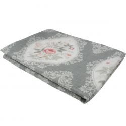 ROMANTIC Soft Çiçek Desenli Gri Beyaz 160x220 cm Masa Örtüsü ROMANTIC Soft Çiçek Desenli Gri Beyaz 160x220 cm Masa Örtüsü