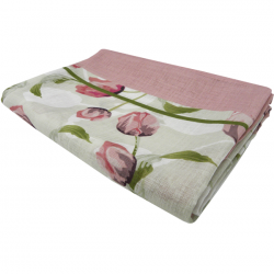 TULIP Lale Desenli Bordürlü Pembe Yeşil 160x220 cm Masa Örtüsü TULIP Lale Desenli Bordürlü Pembe Yeşil 160x220 cm Masa Örtüsü