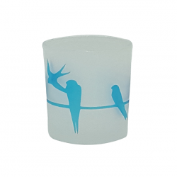 Mavi Kırlangıç Cam Mumluk