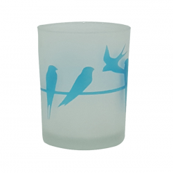 Mavi Kırlangıç Cam mumluk