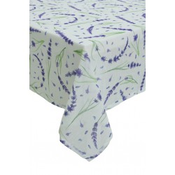 LAVANDER Yeşil Yapraklı Lavanta Desenli Lila 160x220 cm Masa Örtüsü