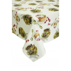 CAKE Fincan Cupcake Desenli 150x150 cm Masa Örtüsü
