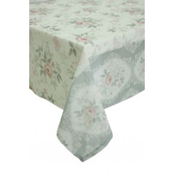 ROMANTIC Soft Çiçek Desenli Gri 160x220 cm Masa Örtüsü