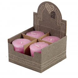 VOTIVE Dörtlü Pembe Mum Seti